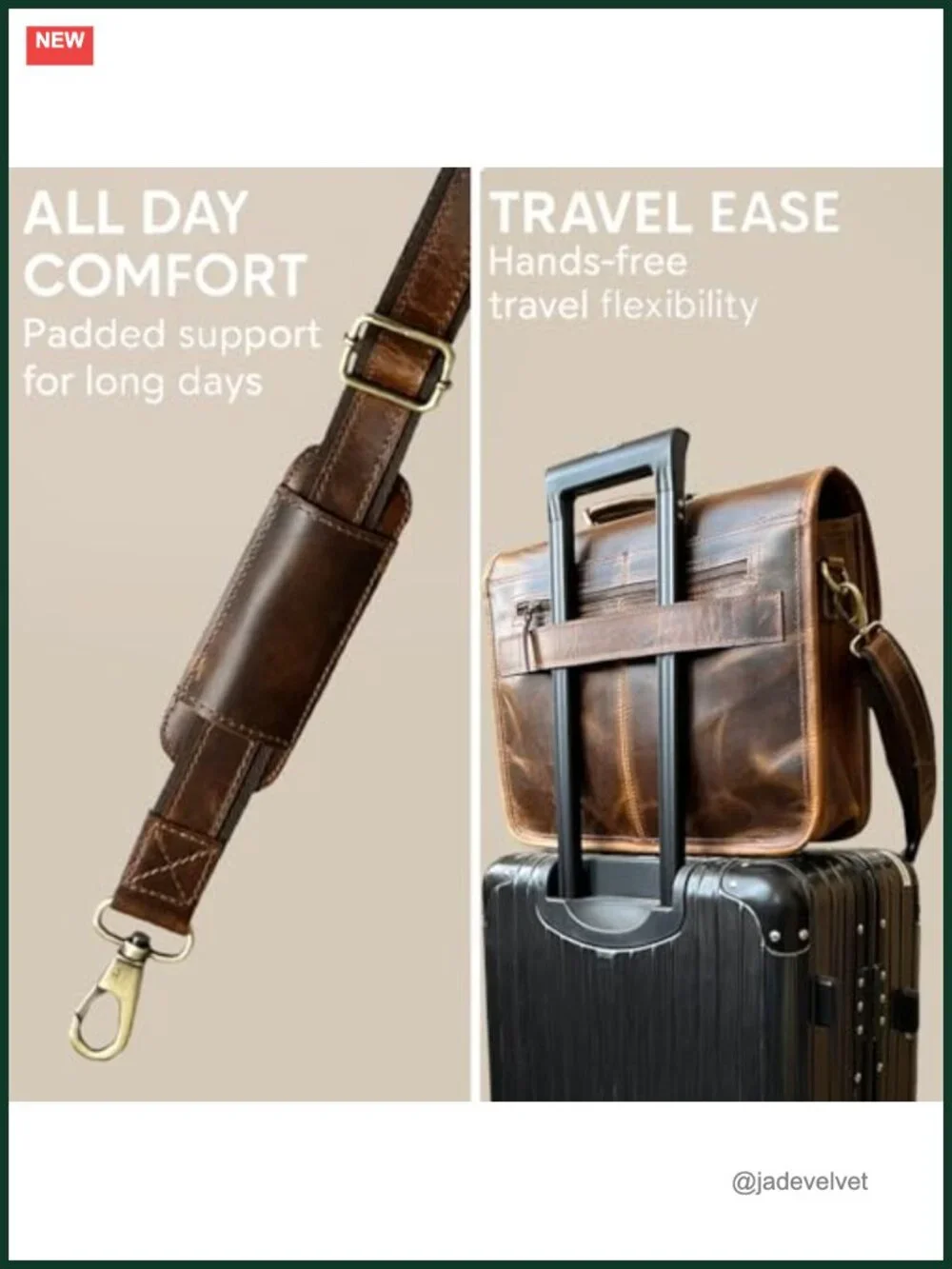 Leather Messenger Bag for Men - 16
